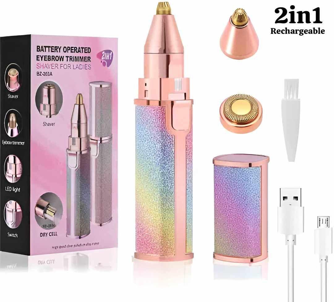 2 in 1 Electric Eyebrow Trimmer & Facial Hair Remover for Women