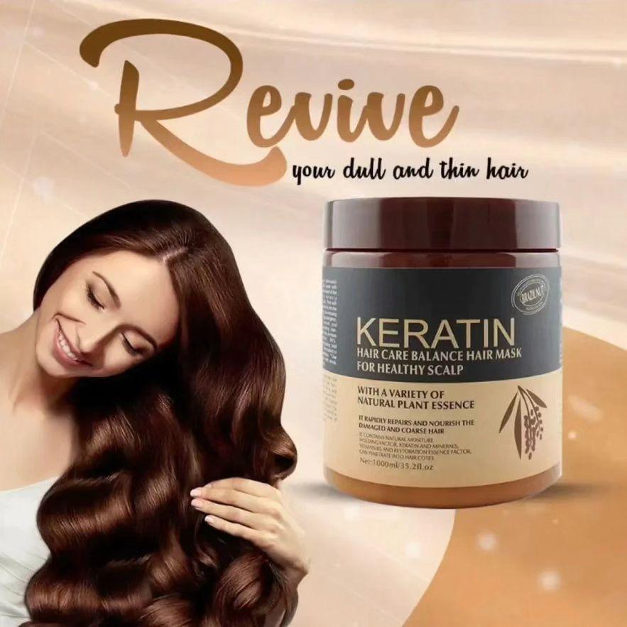 Ultimate Keratin Hair Mask Treatment: Restore, Strengthen, and Shine - 500 ml